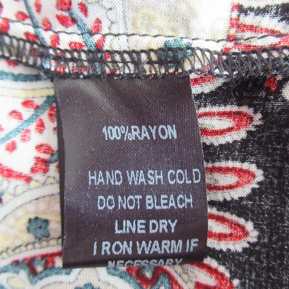 LUNIK Floral Paisley Boho Empire Waist Dress Small Long Sleeve, Black Multicolor - Picture 15 of 15